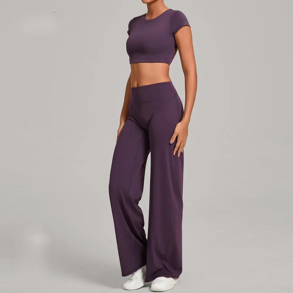 Pantalon de Yoga moulant dos nu, séchage rapide, jambes droites, sport, Fitness, course à pied, ense