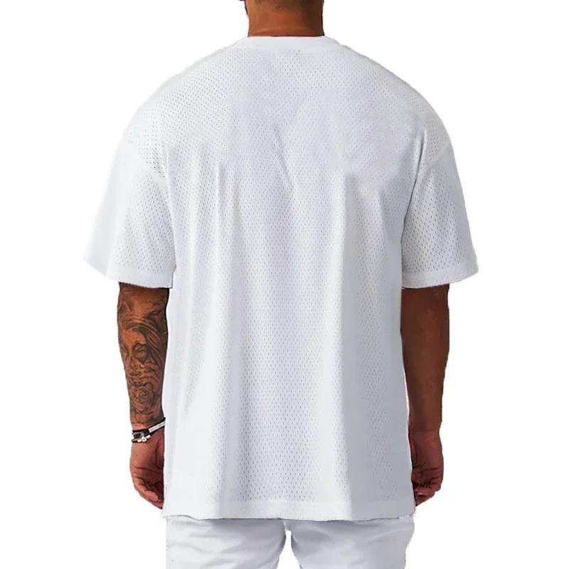T-Shirt à Manches Courtes pour Homme, Vêtement Surdimensionné, en Maille, Respirant, à vaccage Rapid