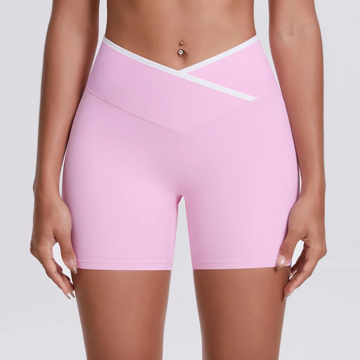 Short de Yoga taille haute pour femmes, Design croisé, séchage rapide, respirant, été, entraînement,