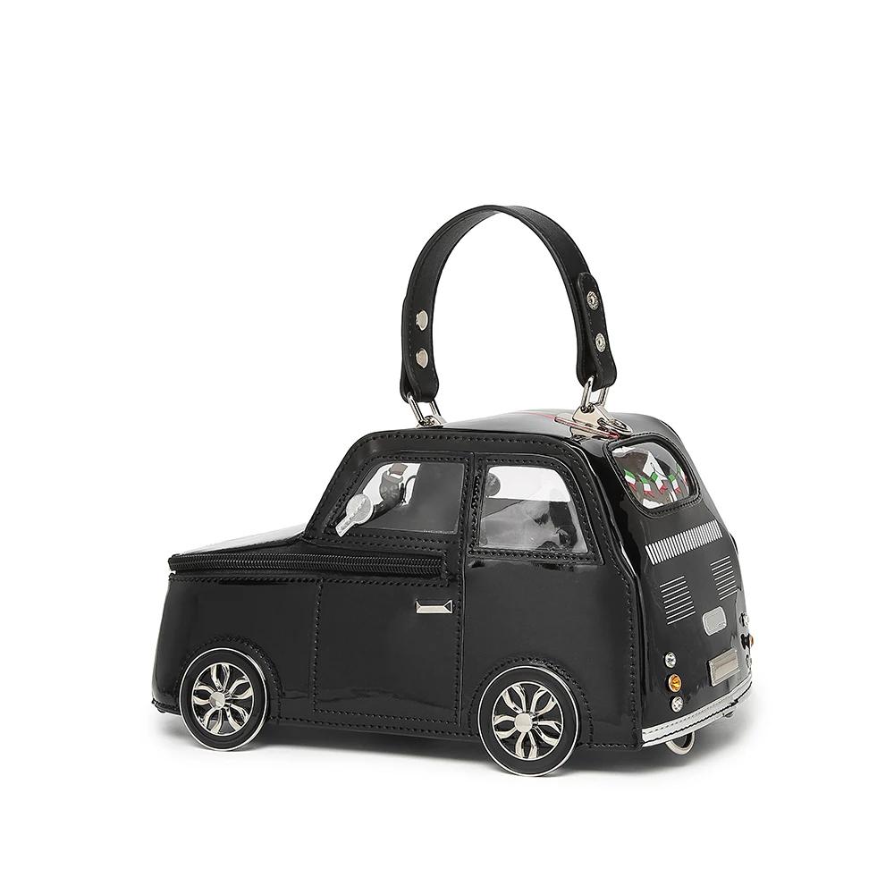 Sac à main en forme de voiture pour femmes, joli sac de personnalité créatif 3D, fourre-tout à la mo