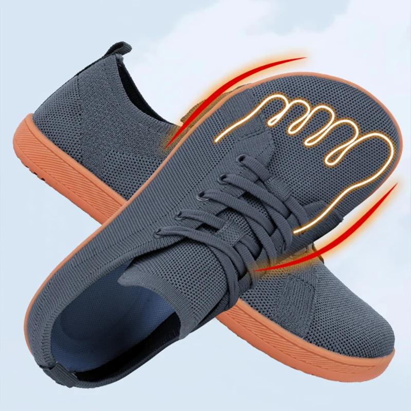 Chaussures pieds nus à bout large - Baskets minimalistes marche - Semelle zéro drop respirante