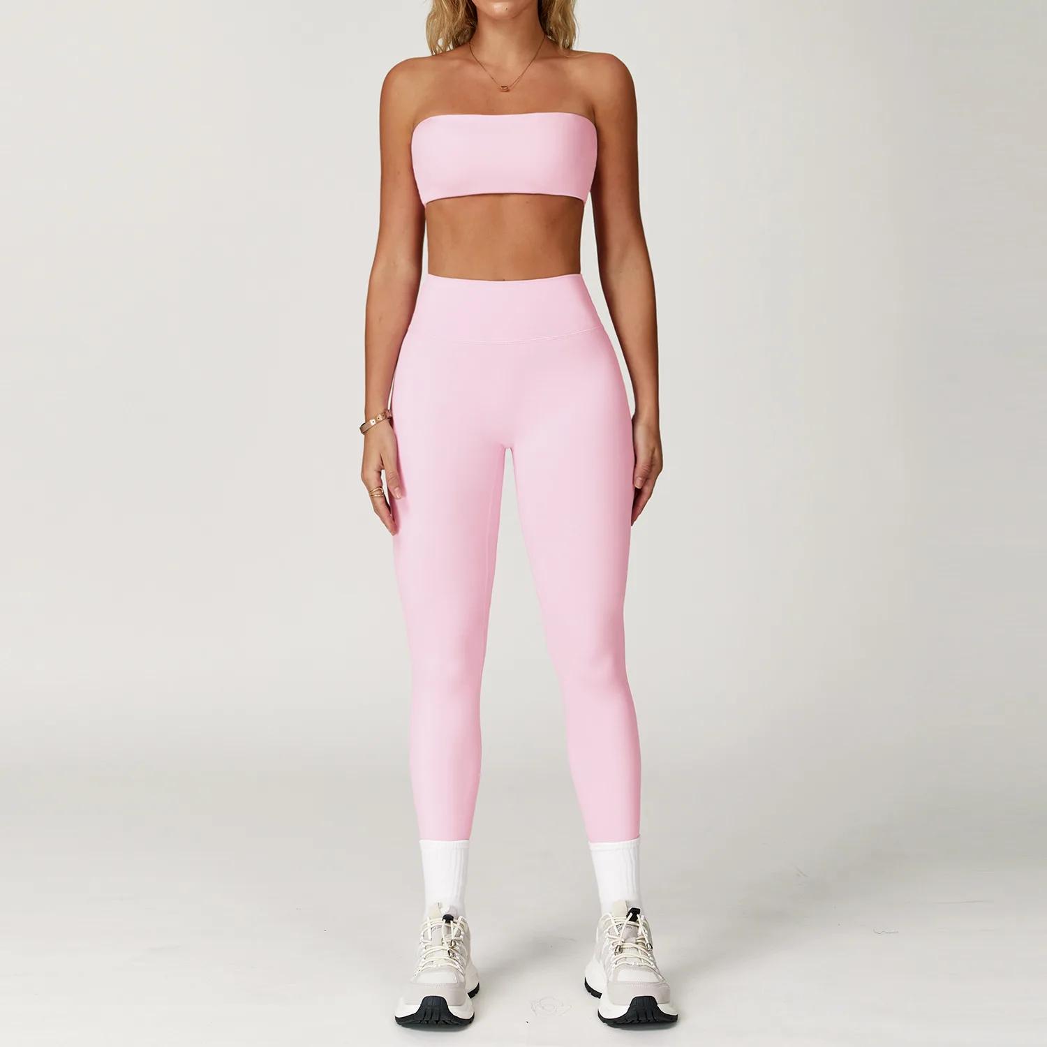 Ensemble de Yoga 2 pièces pour femmes, tenues d'entraînement, Fitness, survêtement de gymnastique, L