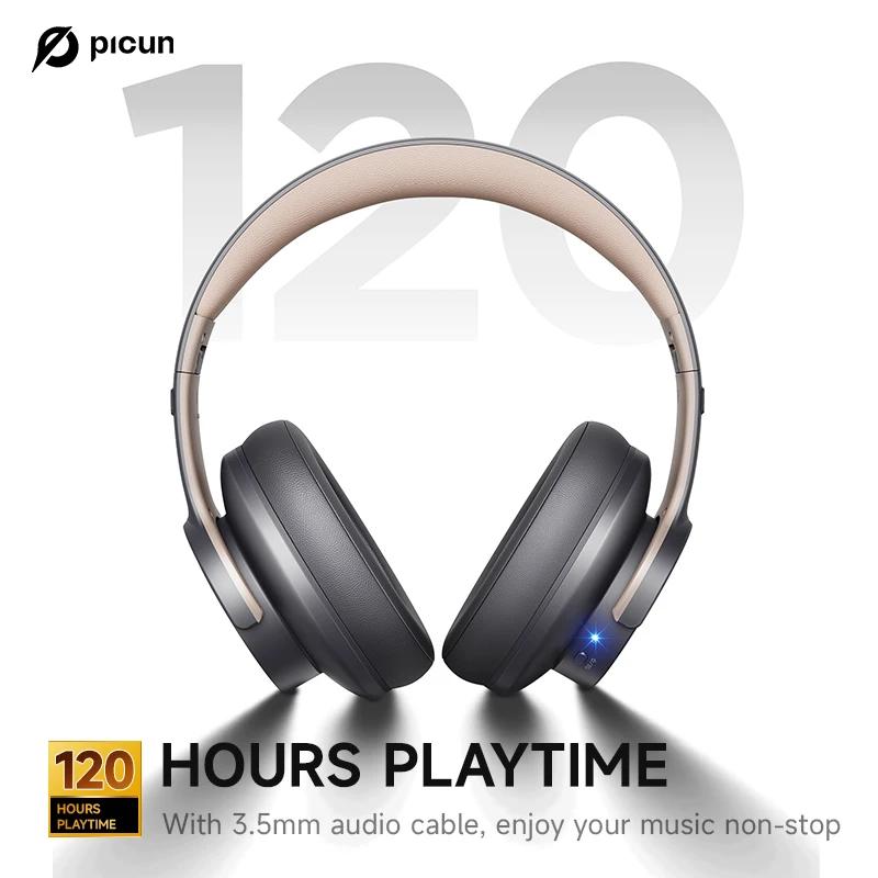 Picun B8 Bluetooth casque 120H Playtime casque sans fil Bluetooth 3EQ Mode faible latence appels mai