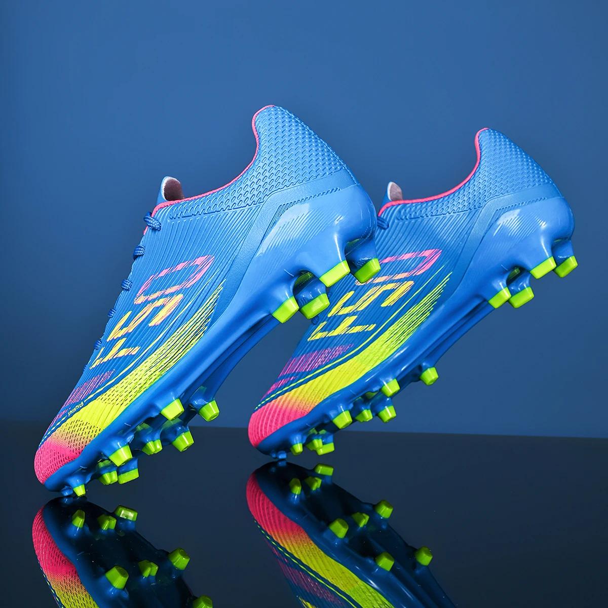 Chaussures de football professionnelles respirantes FG/AG à crampons longs, chaussures de sport univ