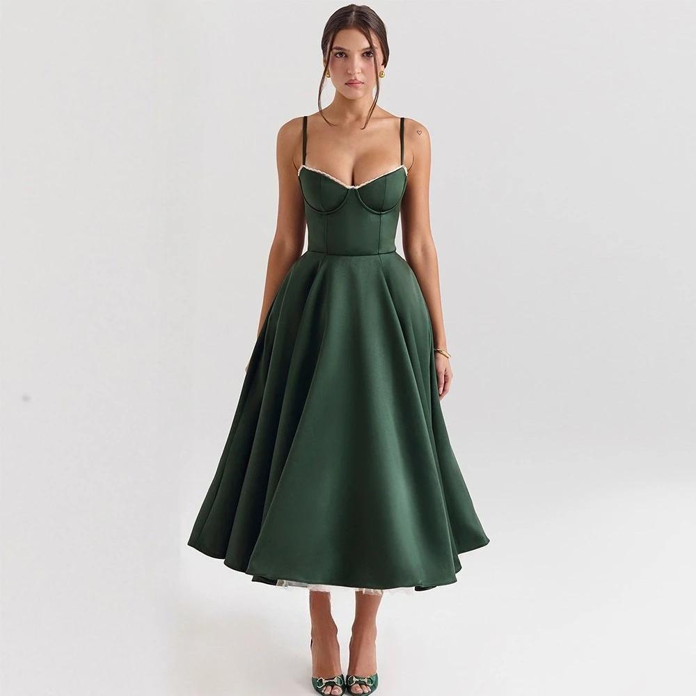 Suninheart été robes de soirée d'invité de mariage femmes vert imprimé fleuri robe Sexy haute fente