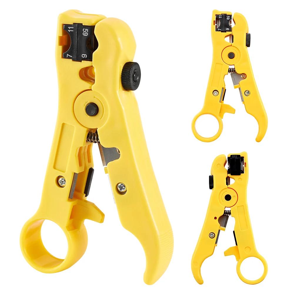 RG6 RG59 RG7 RG11 Kit d'outils de sertissage de dénudeur de fil ensemble de pinces à sertir de câble