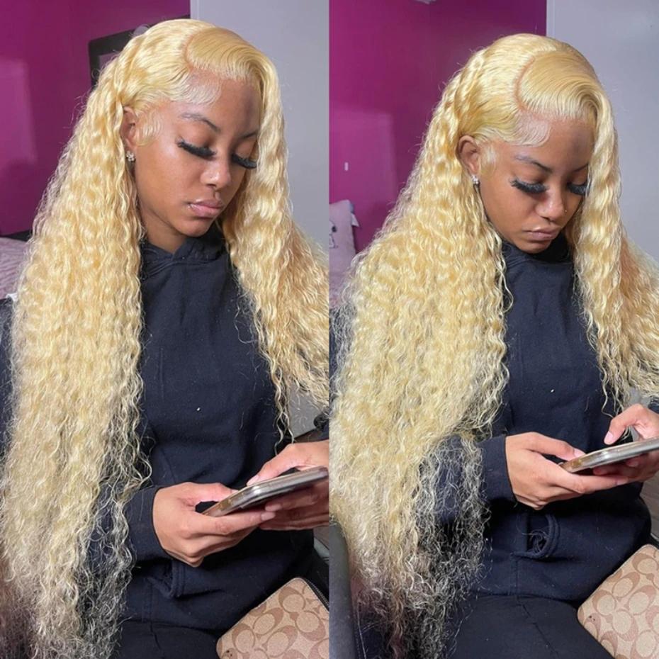 8-32 pouces vague profonde paquets de cheveux humains Remy cheveux brésiliens 613 couleur Blonde vag