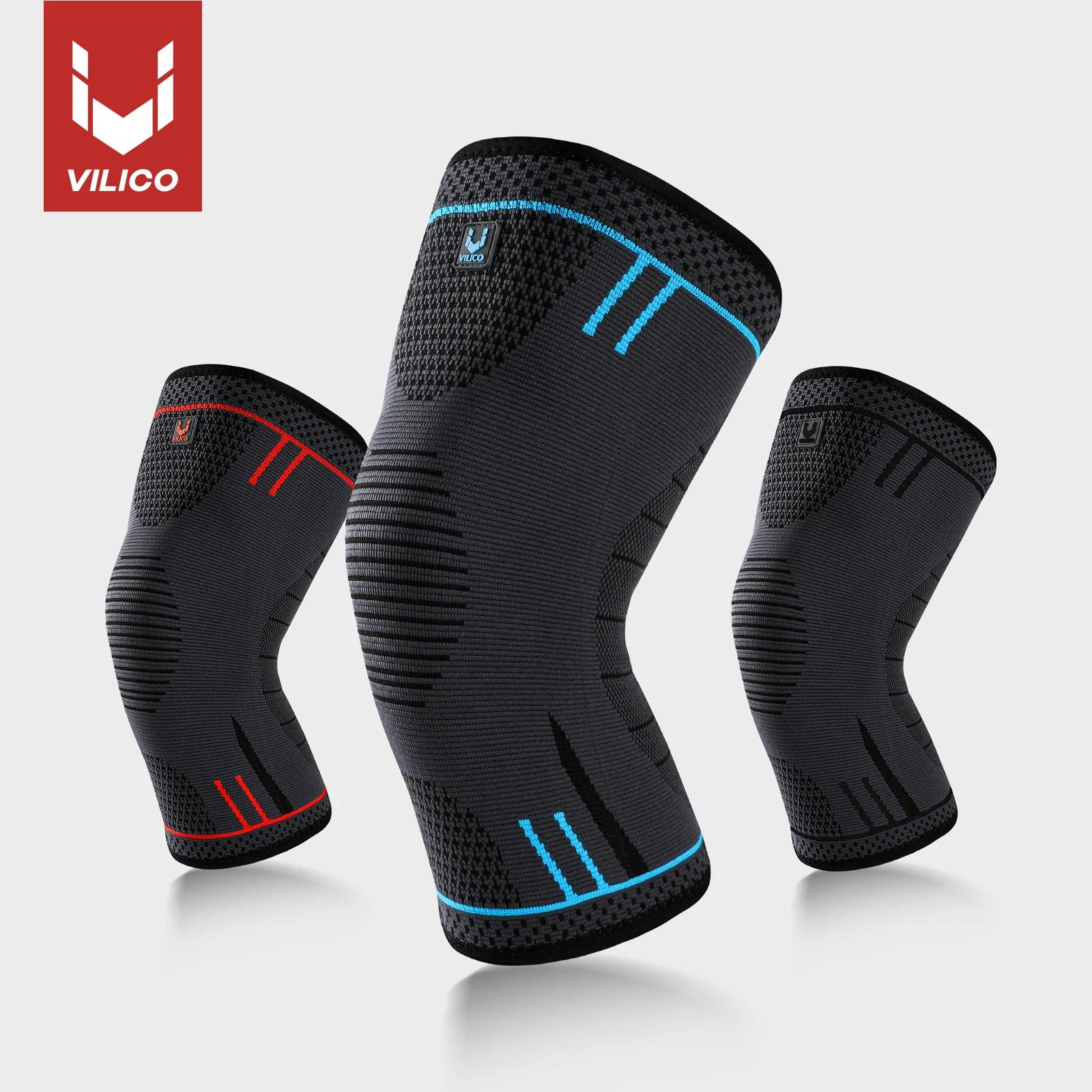 Vilico 1 pièces genouillères élastiques en Nylon sport Fitness genouillères respirant course basket-