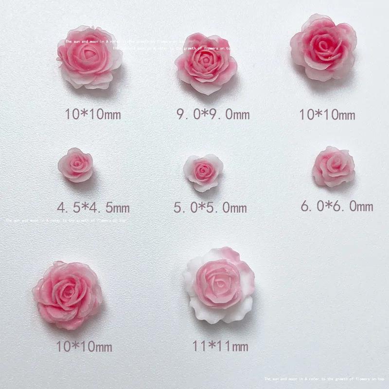 Breloques 3D Rose pour Nail Art, 50 pièces/20 pièces, résine camélia japonaise Kawaii, décorations e