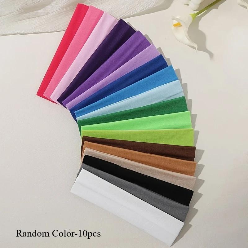 Bande de cheveux élastique bandeaux de mode couleur unie tricoté sport course Fitness Yoga bandes de
