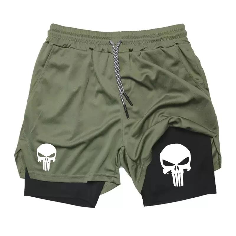 Short de Performance imprimé 2 en 1 pour hommes, short athlétique à séchage rapide avec poche pour t