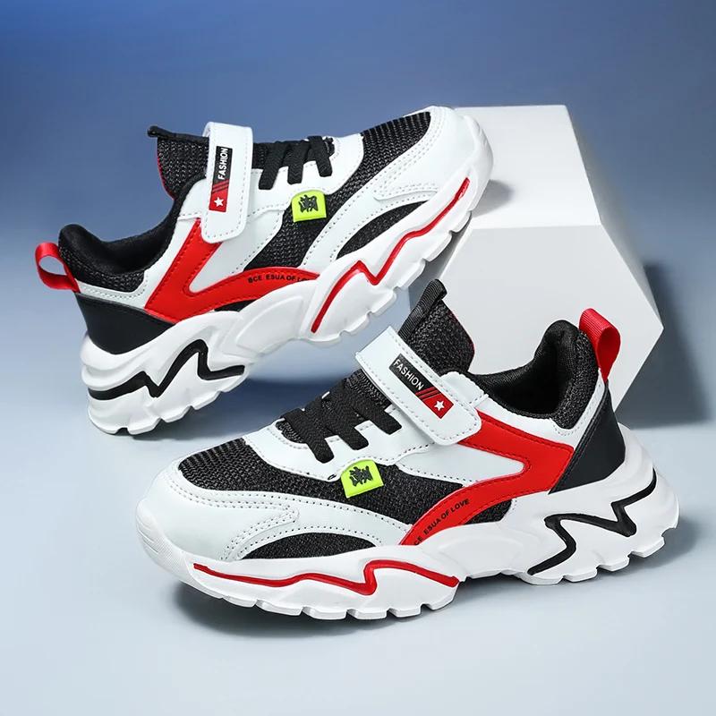 Baskets d'été en maille respirante pour garçons, chaussures de Tennis d'extérieur antidérapantes pou