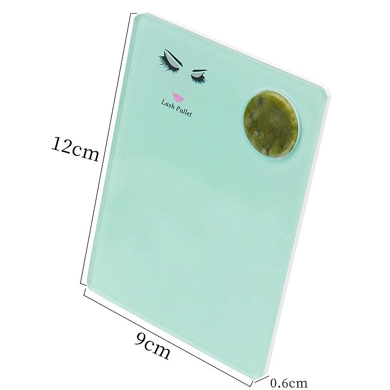 Plateau de plaque d'extension de cils en pierre de Jade acrylique, support de cils de greffage, supp
