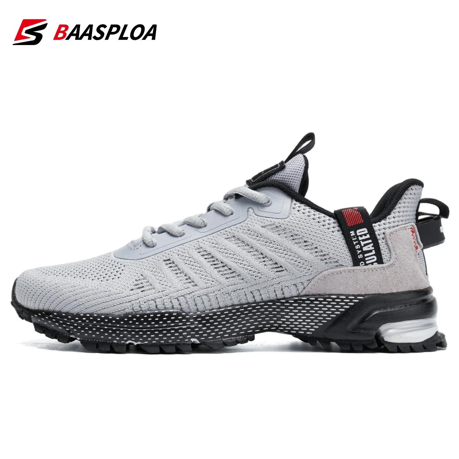 Baasploa chaussures de course pour hommes baskets légères homme concepteur maille Sneaker à lacets m