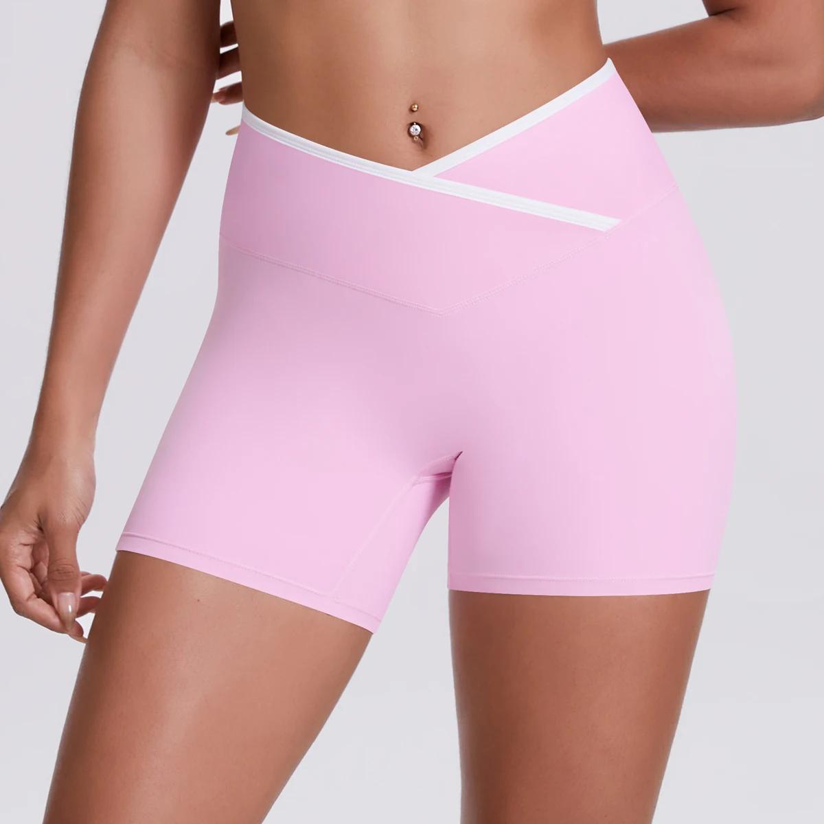 Short de Yoga taille haute pour femmes, Design croisé, séchage rapide, respirant, été, entraînement,