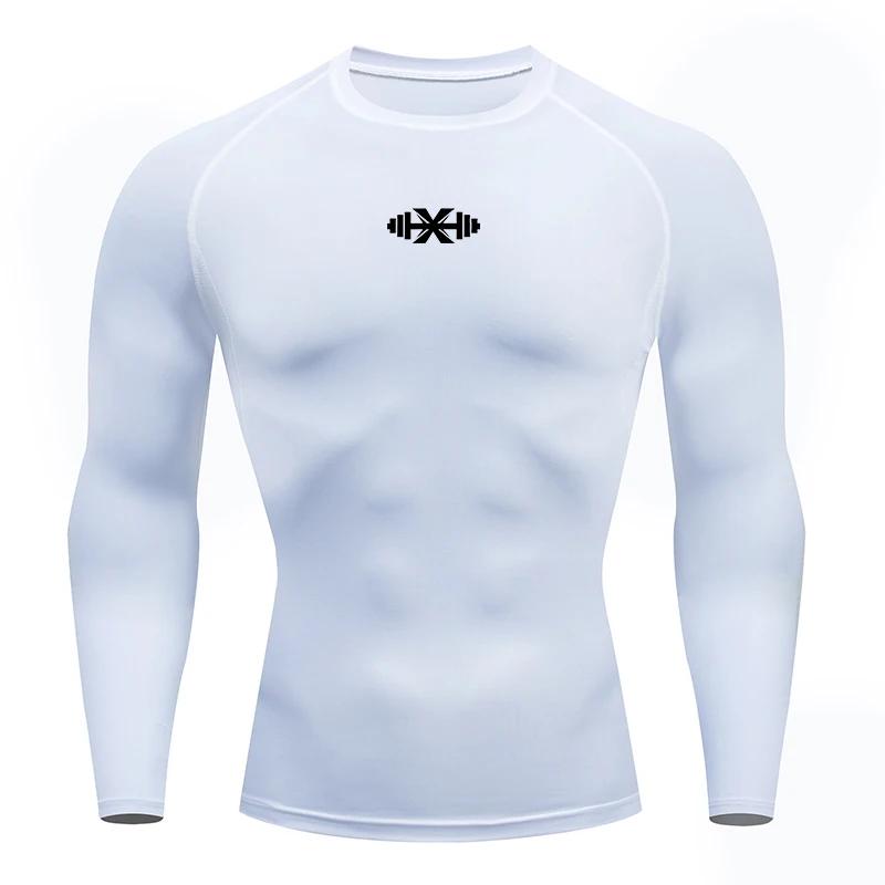 Hommes course Compression T-shirt manches longues Sport t-shirts Gym Fitness sweat mâle Jogging surv