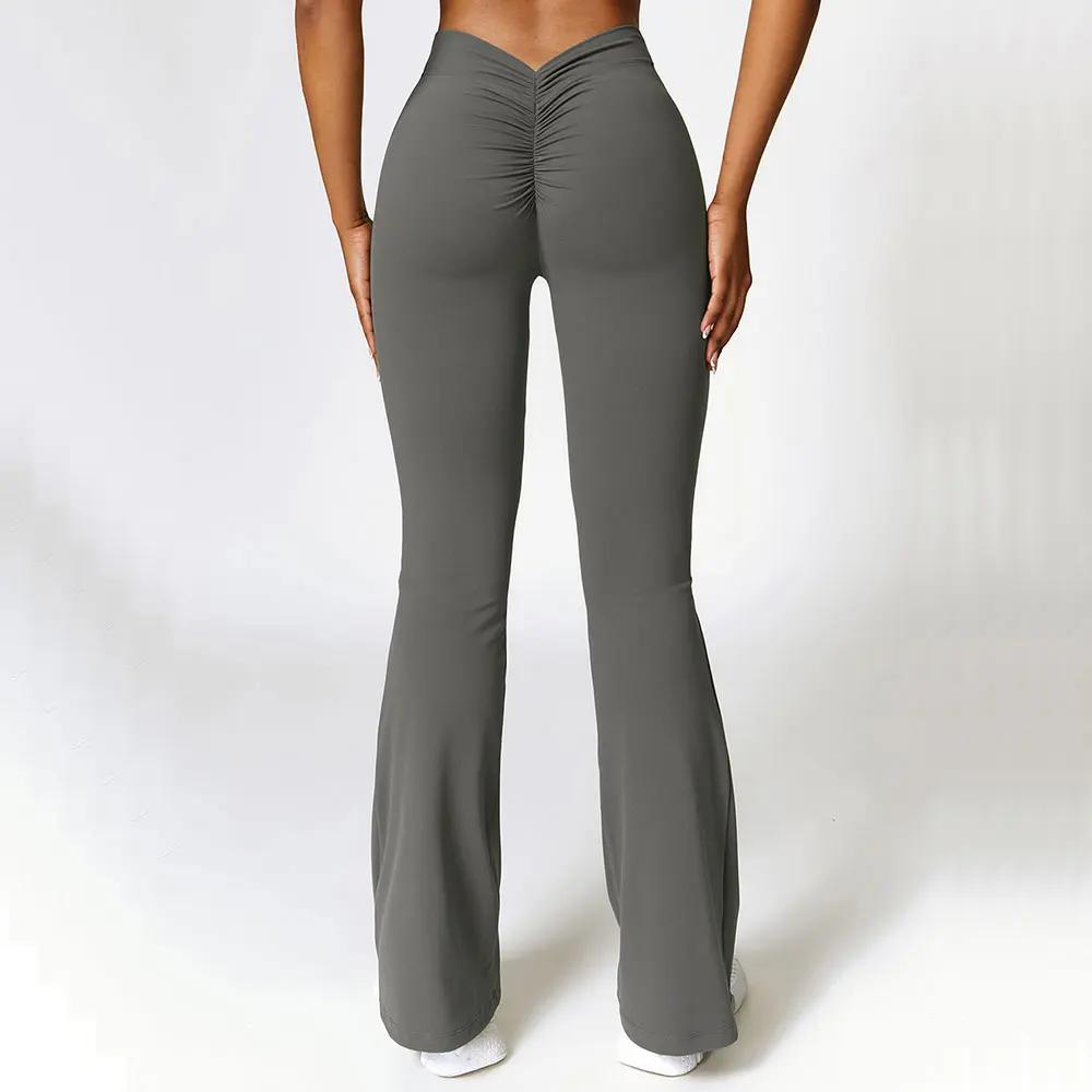 Femmes pantalons évasés Sport Leggings sans couture taille haute Yoga Leggings gymnastique entraînem