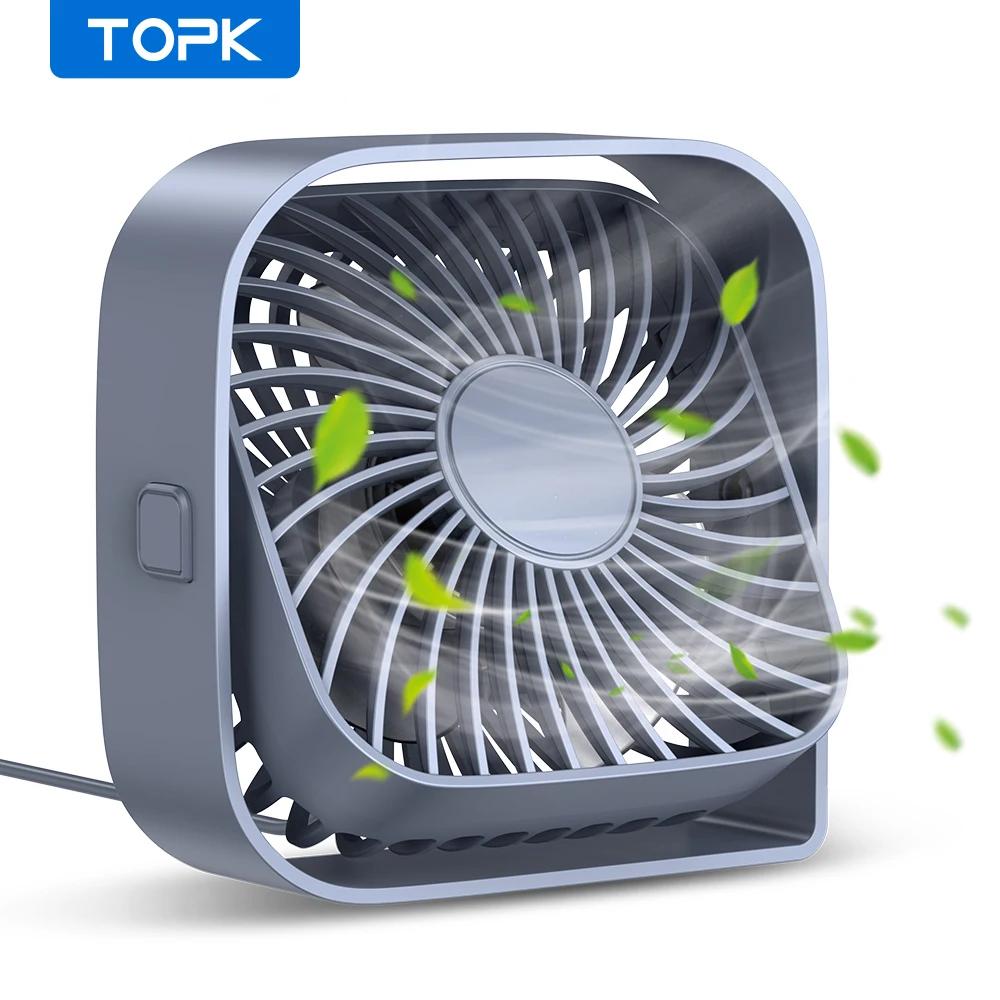 TOPK Ventilateur de bureau USB, mini ventilateur portable, ventilateur de refroidissement de table d
