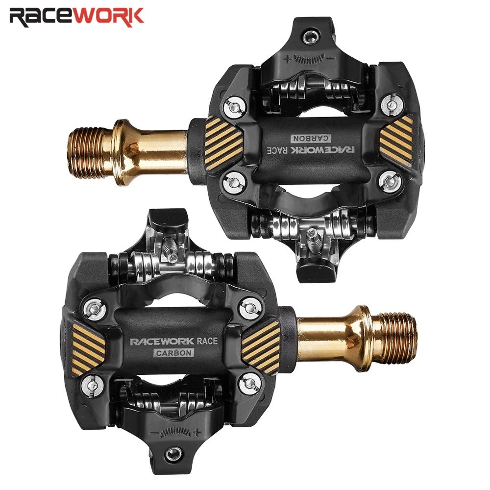 Pédales vélo VTT automatiques RACEWORK SPD M8000 avec crampons et roulements autobloquants