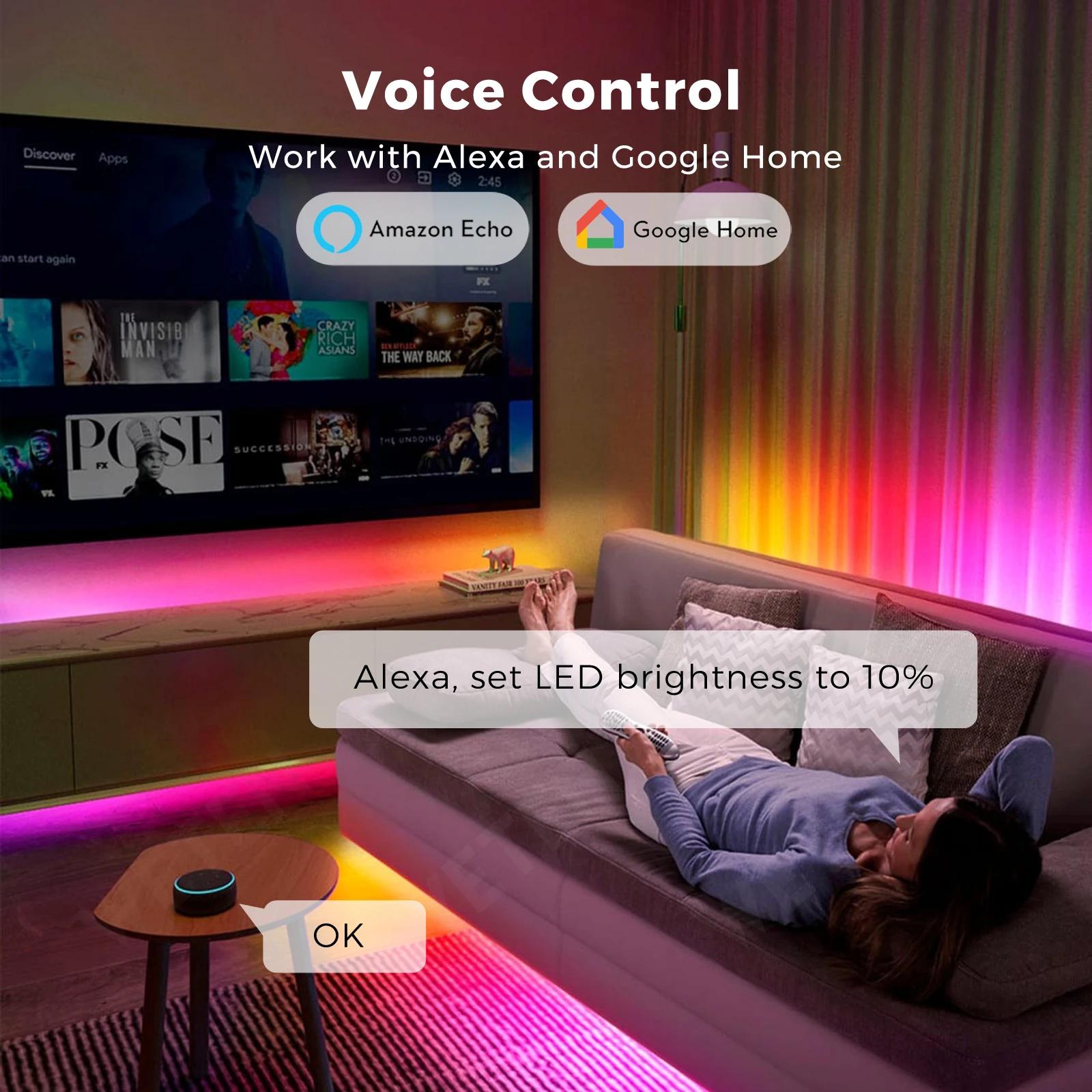 Bande lumineuse LED RGBIC COB intelligente Tuya WIFI adressable flexible RGB néon LED 24 V contrôle