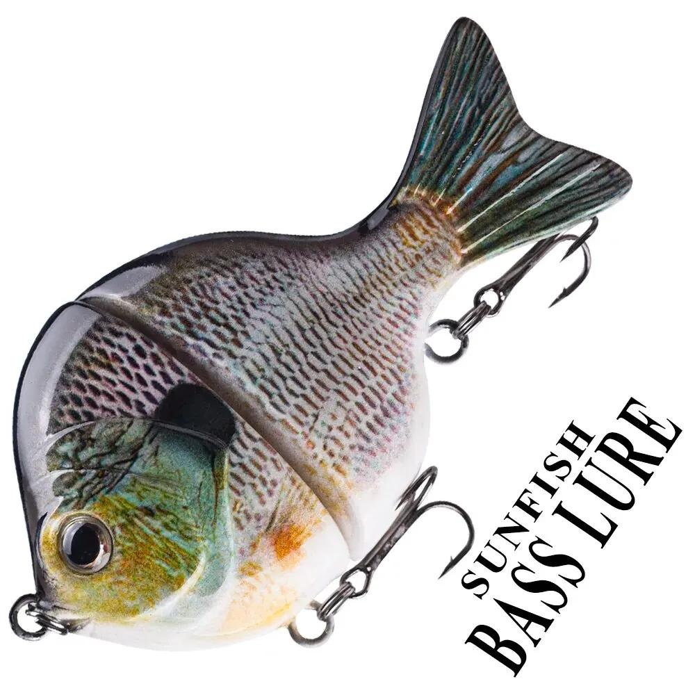 1 pièces 9CM 34.5G appât coulissant simple joint en plastique Swimbait poisson-soleil pêche bar leur