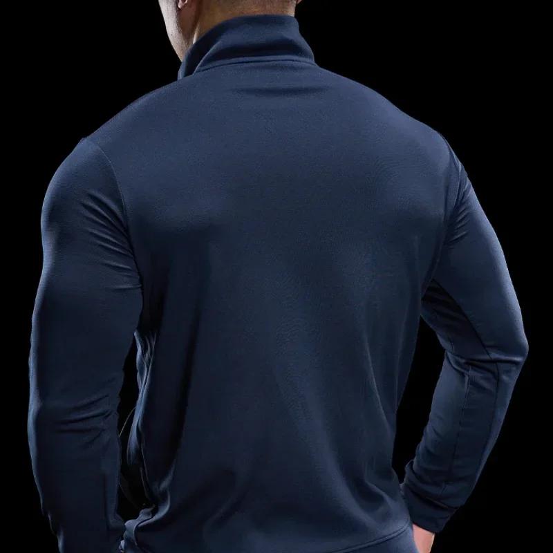 Veste de sport homme à fermeture éclair - Sweat-shirt fitness séchage rapide veste jogging course décontractée