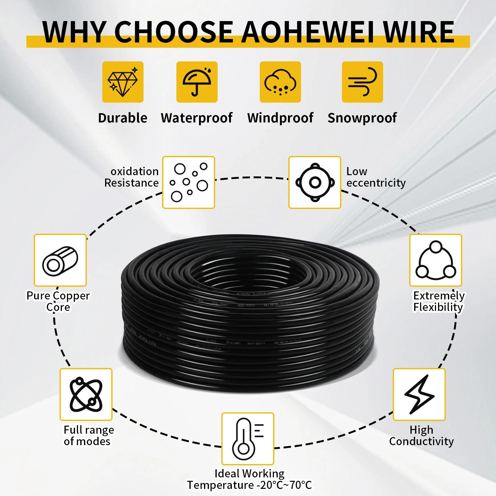 AOHEWEI 5M 5/7 Core outil câble remorque prise connecteur veste noire fil de cuivre Audio 12V pour c