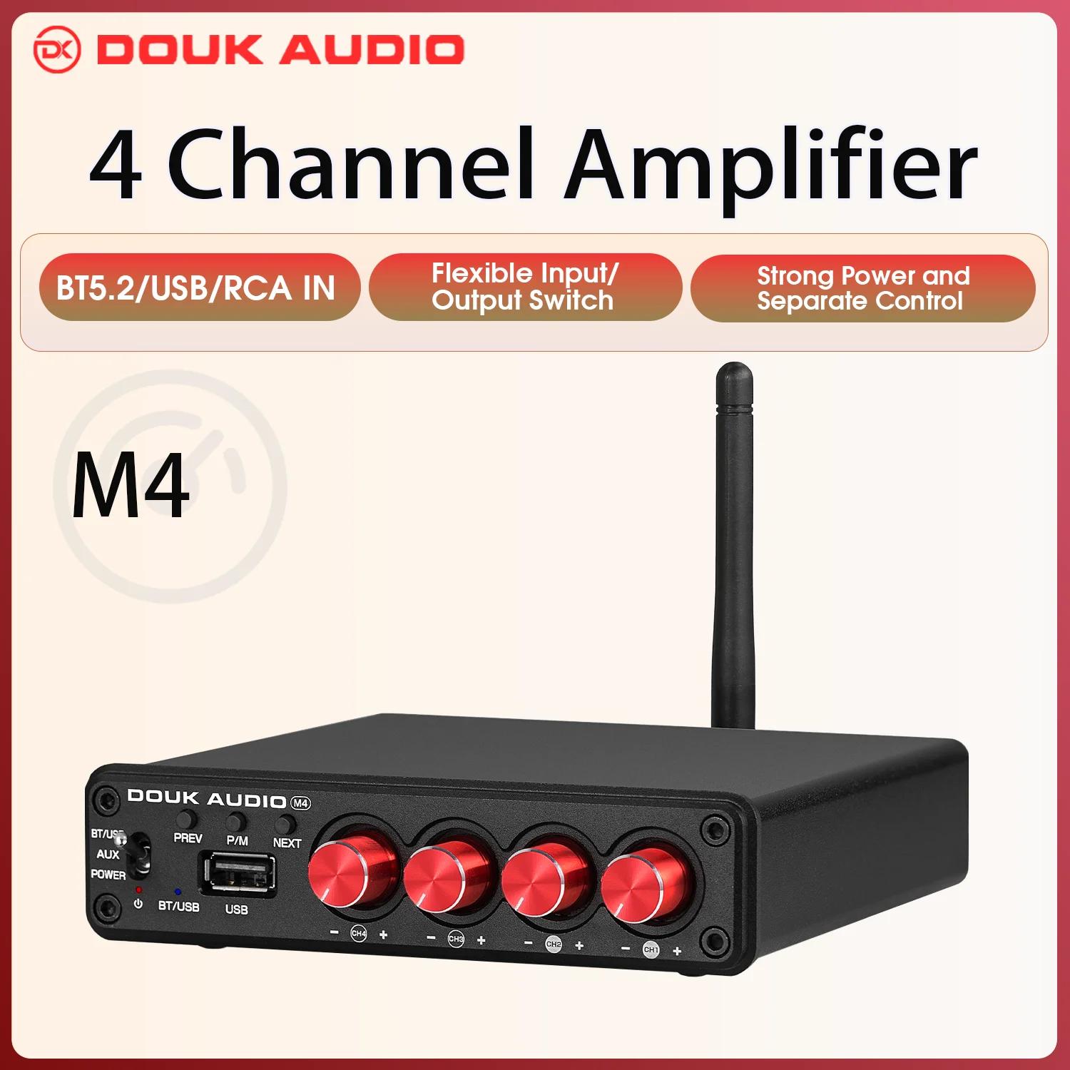 Douk – amplificateur numérique M4 Mini 2/4 canaux, Bluetooth 5.0, récepteur Audio stéréo, lecteur de