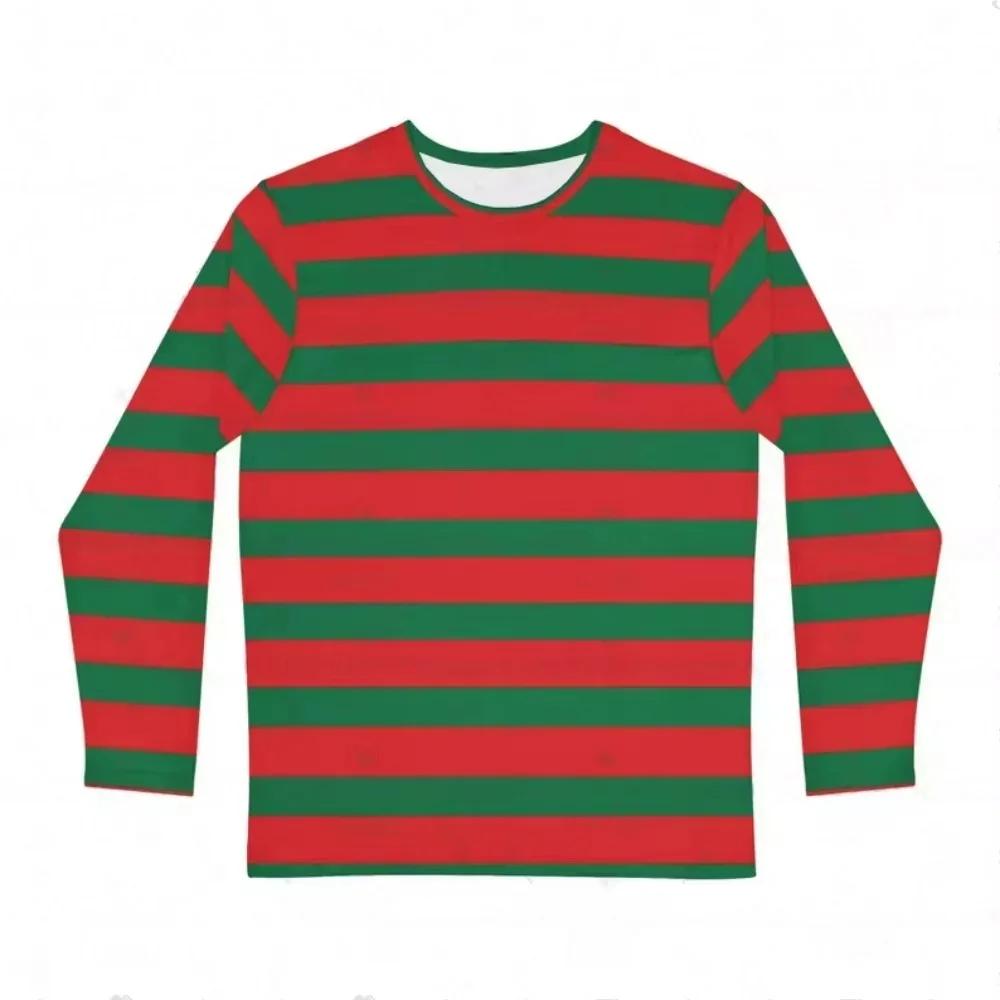 T-Shirt à manches longues pour filles, imprimé à rayures arc-en-ciel, décontracté, à col rond, vêtem