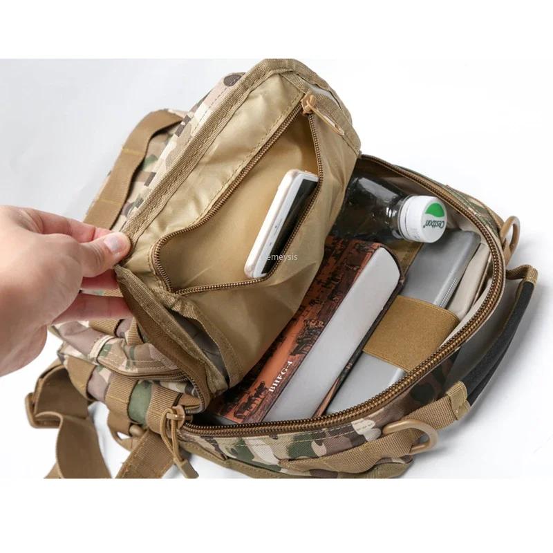 Sac de poitrine tactique, sacoches à bandoulière simple, sac à dos de voyage de Camouflage en plein