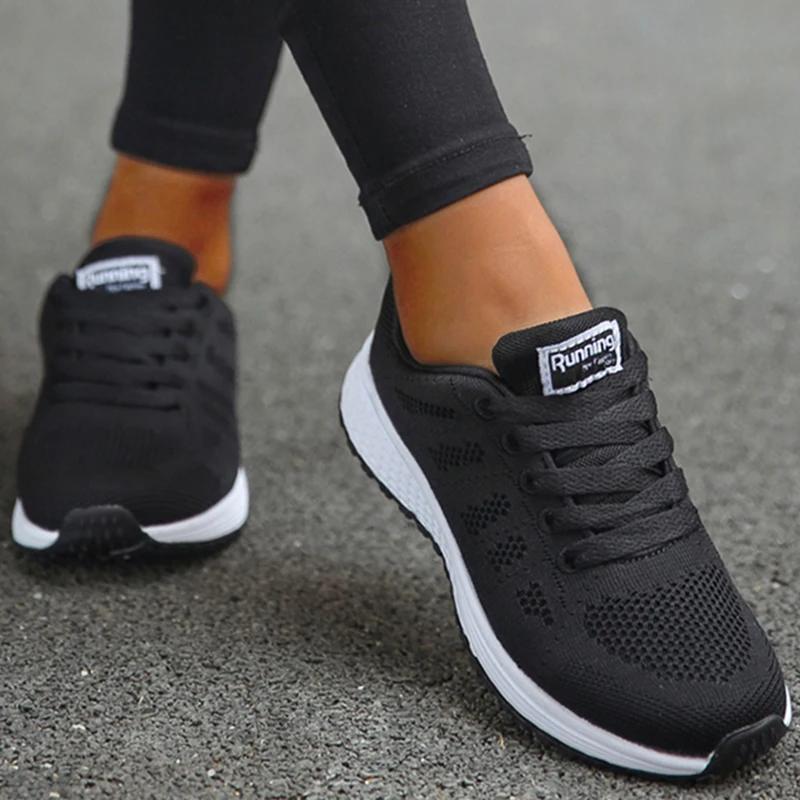 Baskets femme respirantes 2025 nouvelle mode plat en plein air - Chaussures maille tissu à lacets