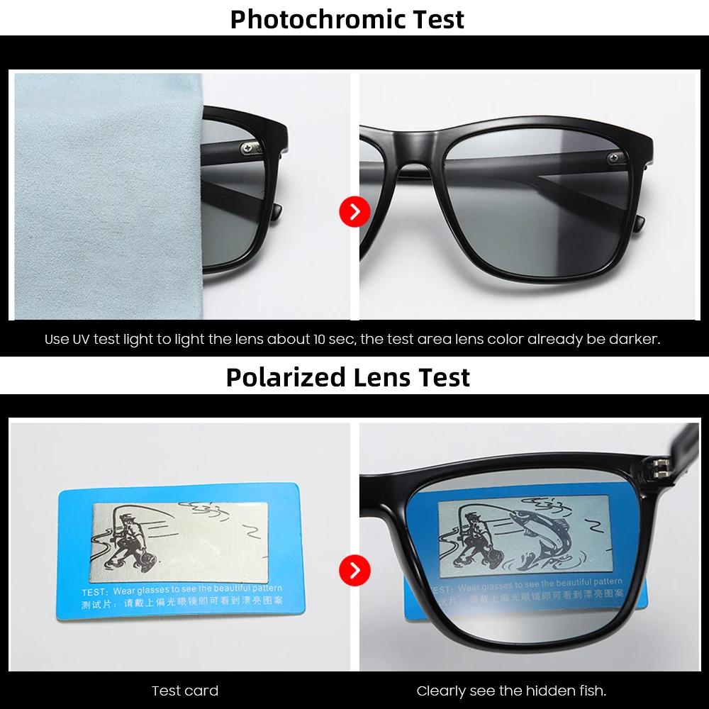 Lunettes de soleil de pêche classiques pour hommes et femmes, polarisées, monture carrée en métal, U