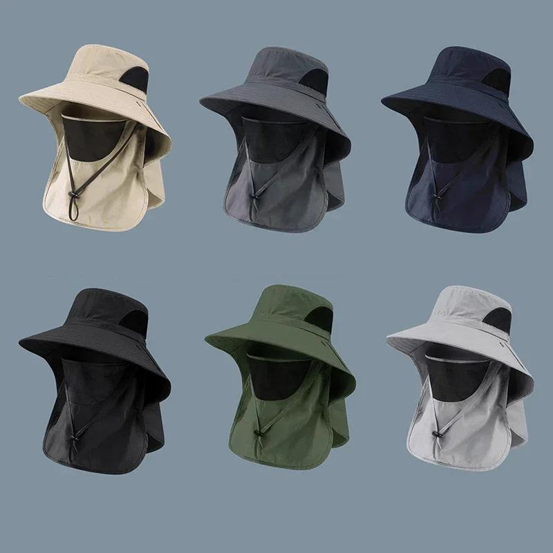 Chapeaux de soleil d'été pour hommes et femmes, protection UV, casquette de pêche, chasse en plein a