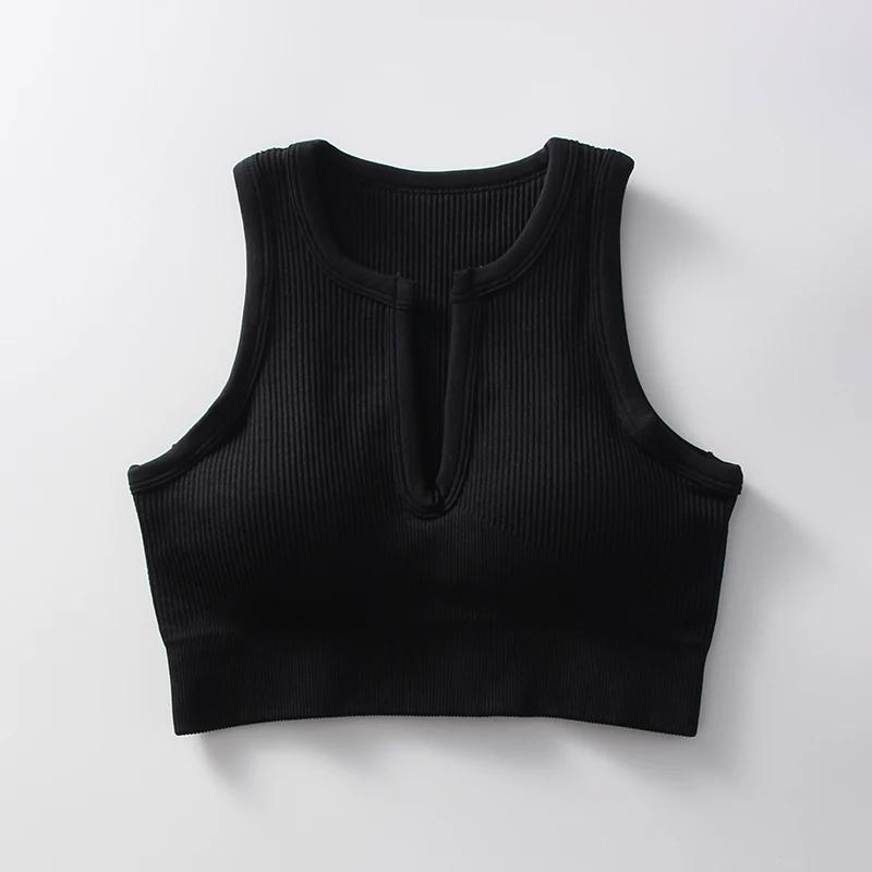 Gilet de sport sans manches été femme - Très élastique absorbant sueur coussinet amovible confortable