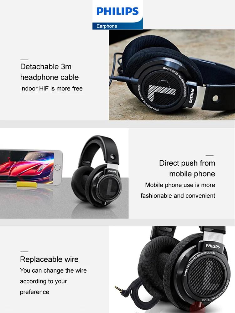 Philips SHP9500 casque filaire HiFi stéréo musique écouteur 3.5mm 6.3mm Interface ordinateur portabl