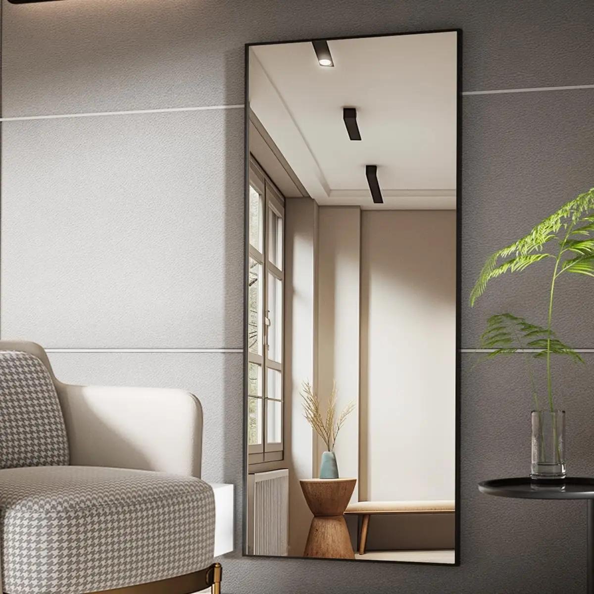 Miroir pleine longueur avec support, miroir pleine longueur de 71 po x 26 po, miroir complet avec ca