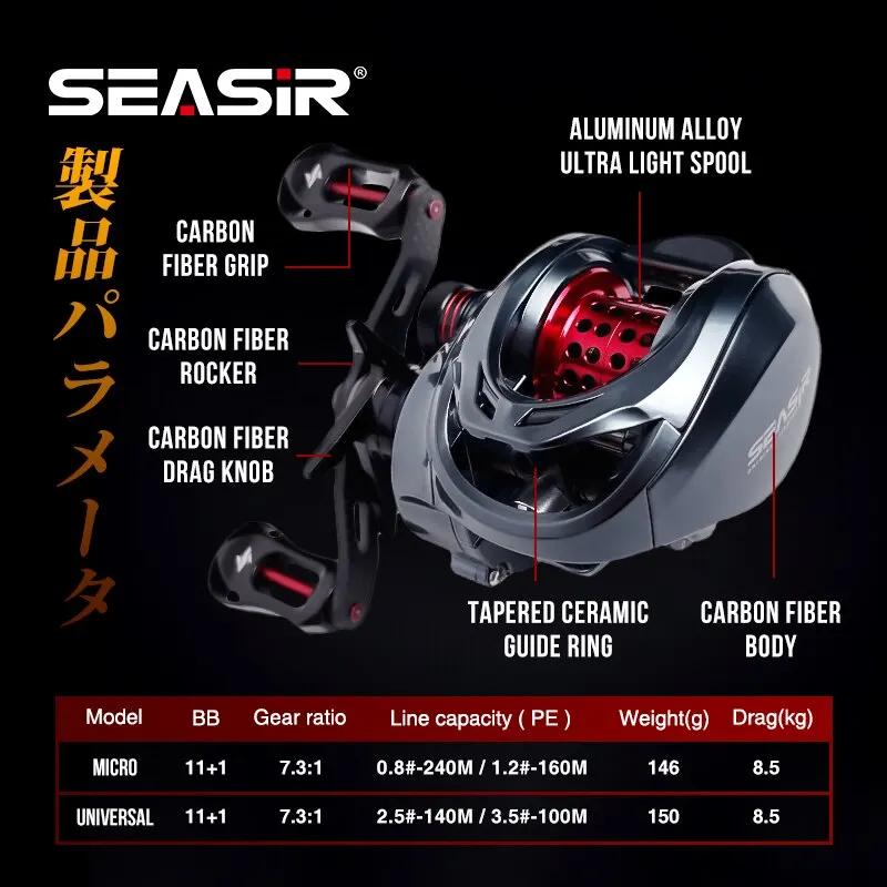 Seasir-Moulinet de pêche Baitcasting Mansory, carbone ultraléger, rapport HS 11 + 1 146: 1, roulemen