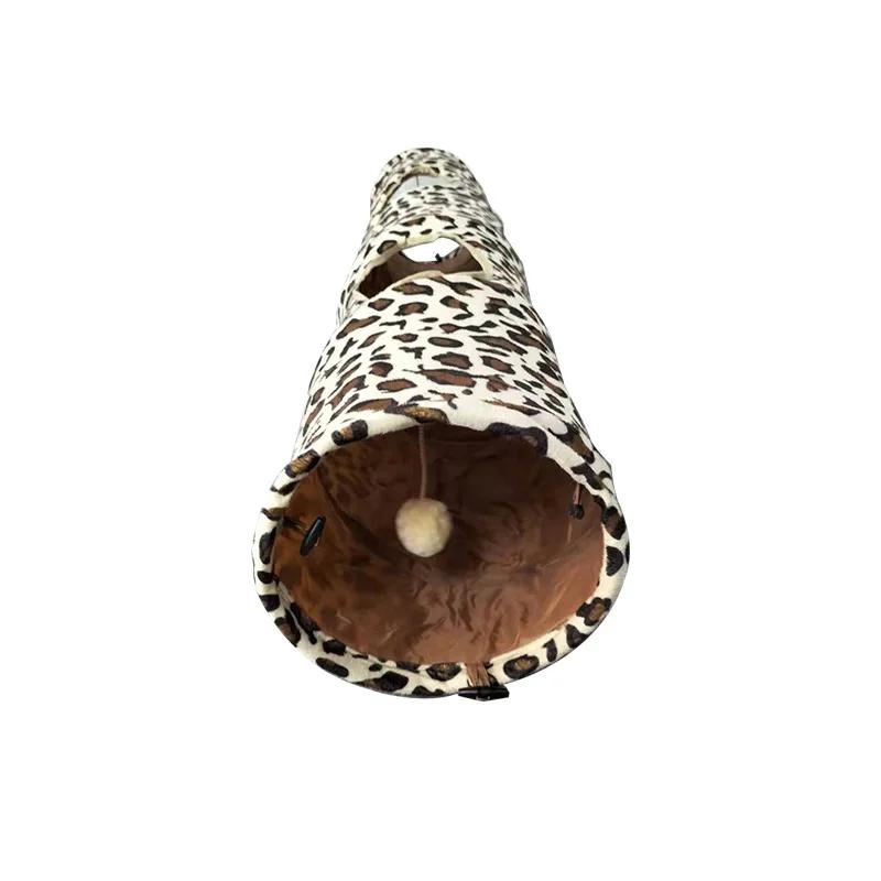 Tunnel parfait pour chat, imprimé léopard, 2 façons amusantes pour animaux de compagnie, jouet de je