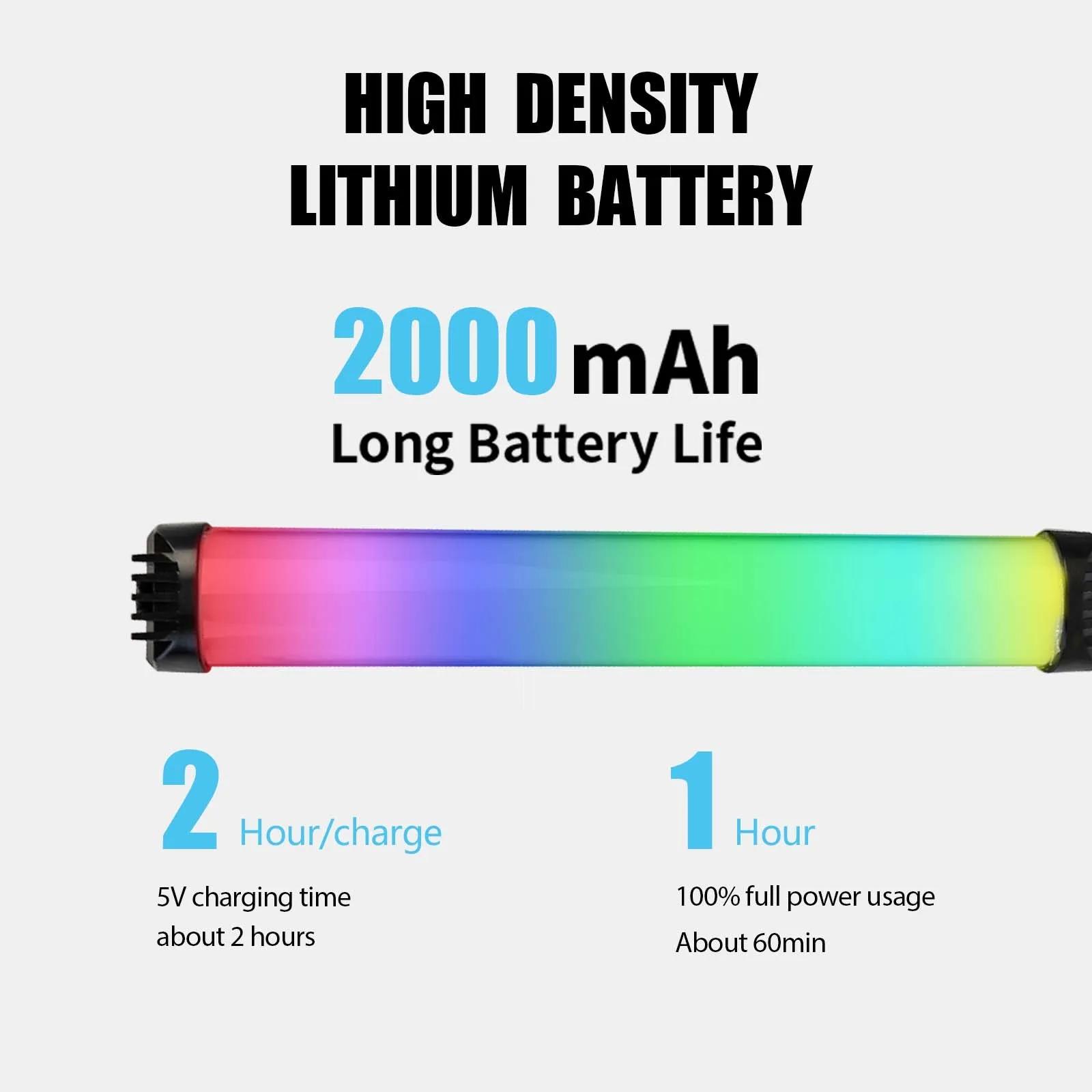 Mini éclairage photographique magnétique RGB 2700-7500K, bâton de lumière de remplissage LED portati