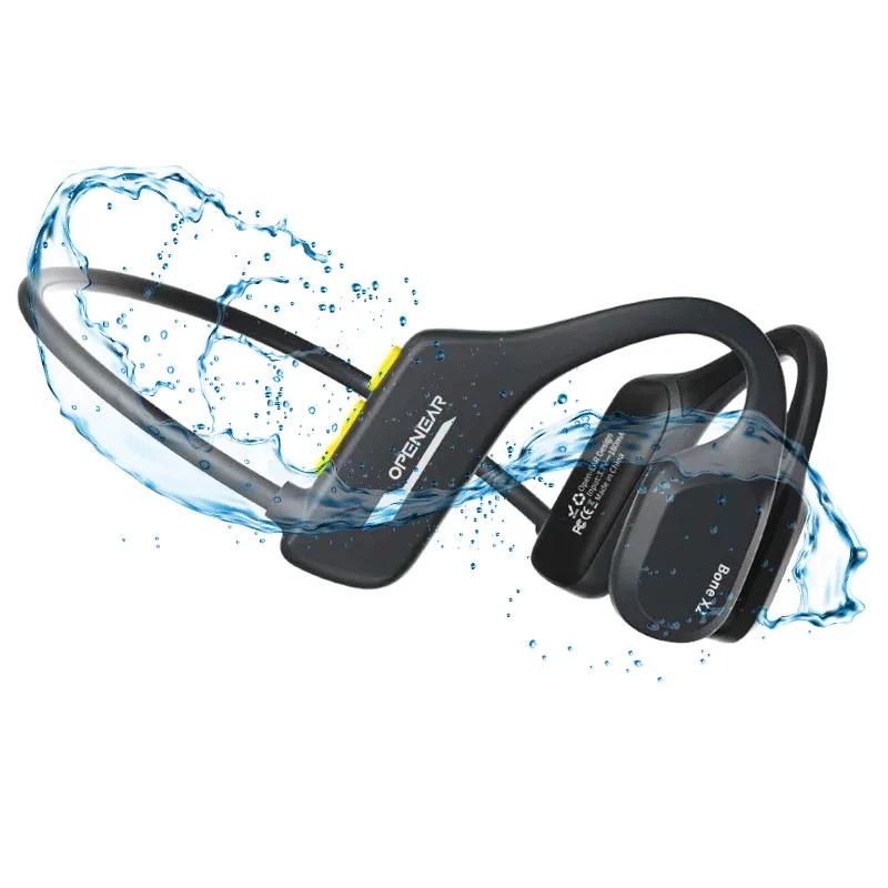 IP68 entièrement étanche natation casque Conduction osseuse BT bandeau sport sans fil stéréo IP68 ét