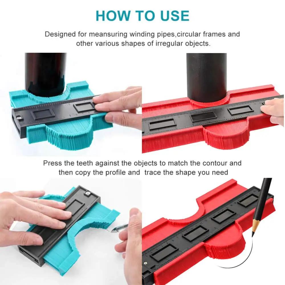 Duplicateur de Jauge de Contour en Plastique, Outil de Mesure de Profil, Carrelage, Stratifié, Carre