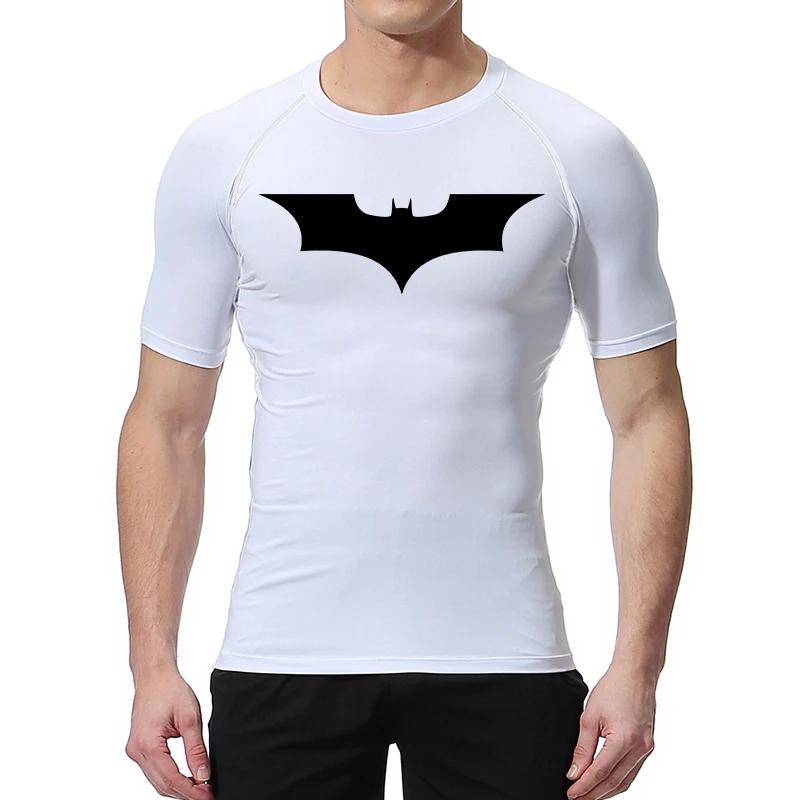 Chemises de compression imprimées chauve-souris pour hommes été manches courtes protection éruptions cutanées