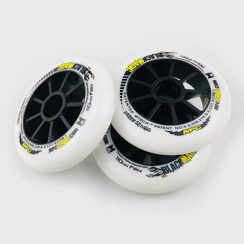 Roues magiques noires MPC SRC XXFirm XFirm 110/100/90mm, pneus de course Marathon pour patins à vite