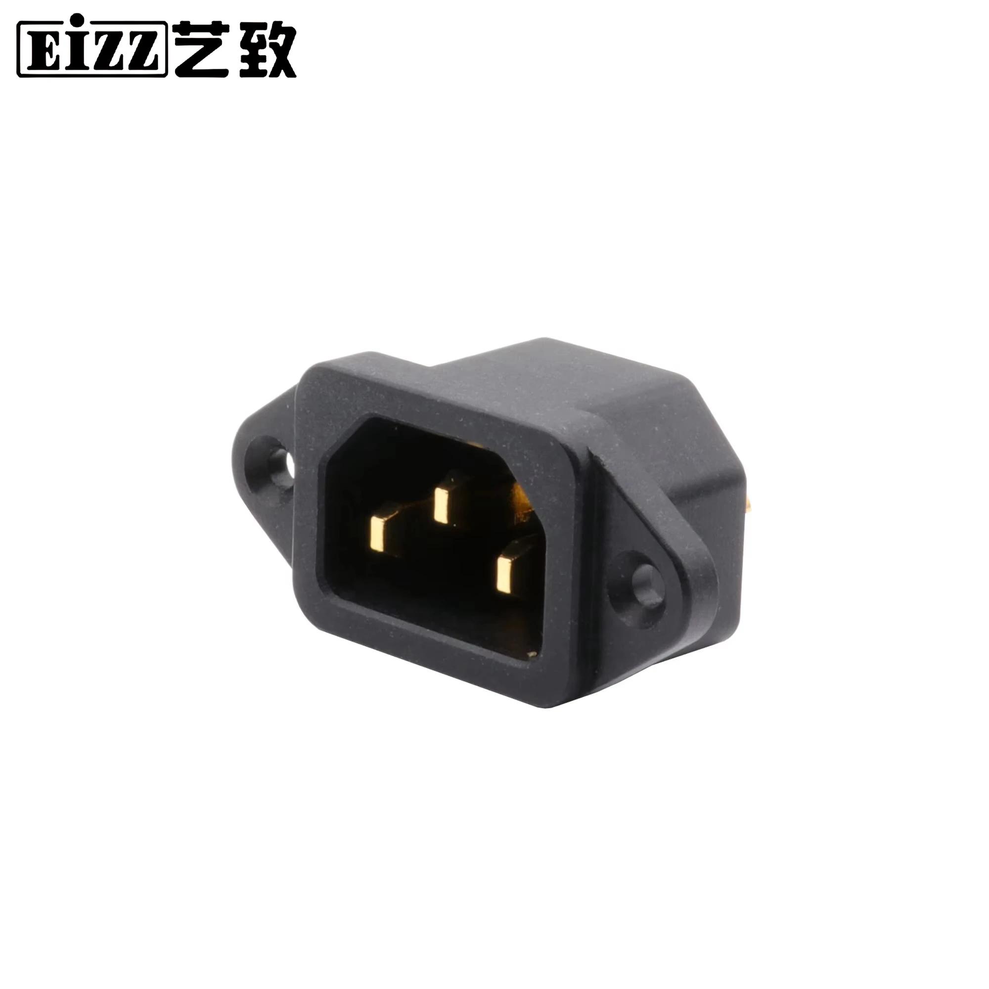 EIZZ-Prise de Courant Mâle Premium IEC 320 AC, 1 Pièce, Entrée Secteur, Delisulator en Cuivre Tellur