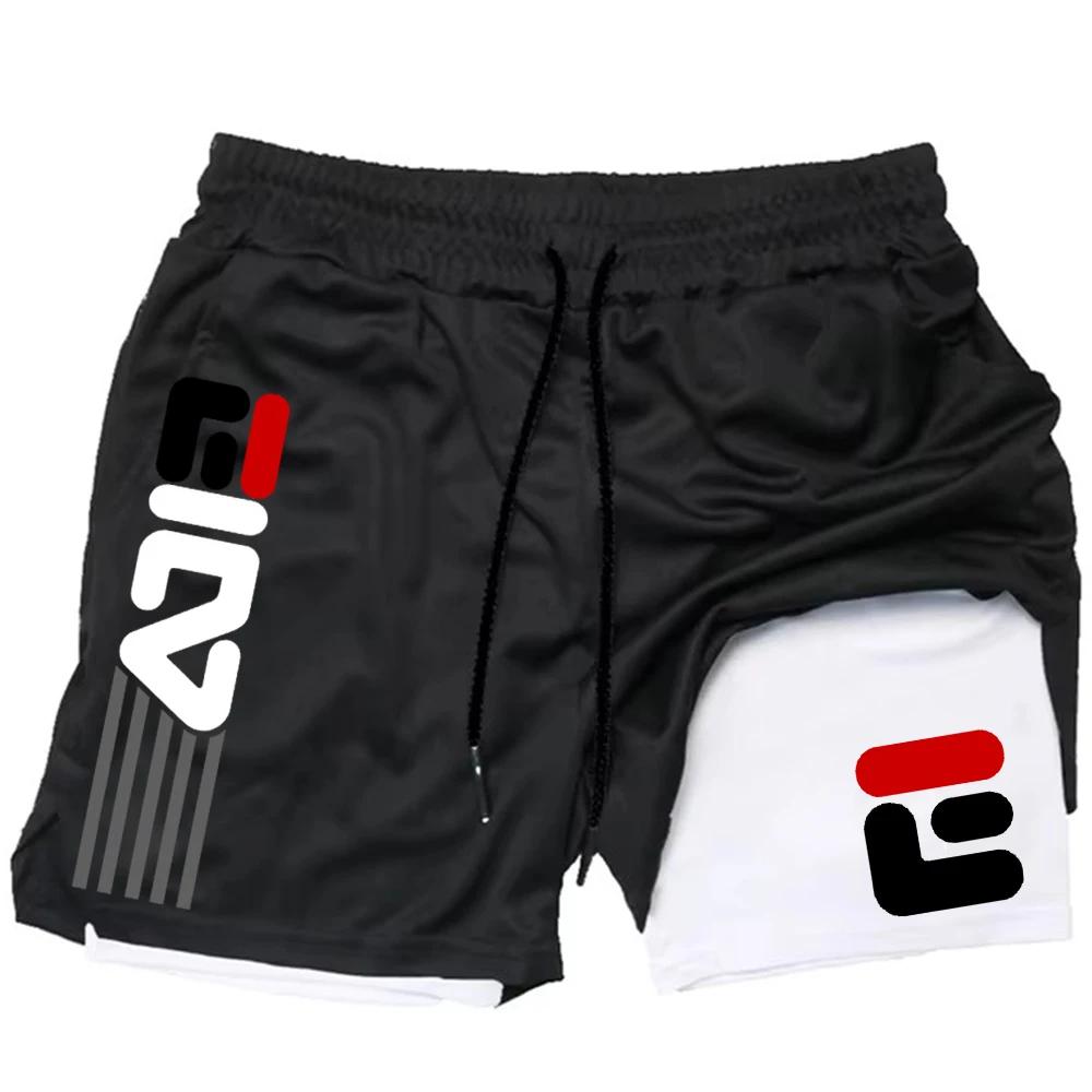 Shorts de sport pour hommes, shorts d'entraînement à double couche, 2 en 1, séchage rapide, pantalon