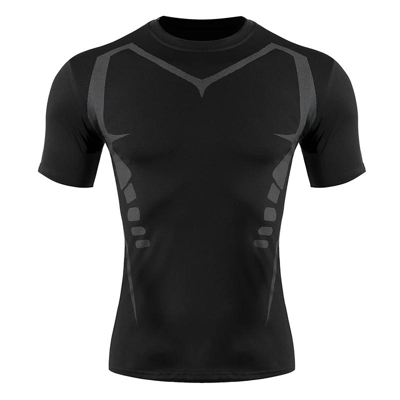 T-shirt de compression à manches courtes pour homme, maillot de corps athlétique, Rash Guard, séchag