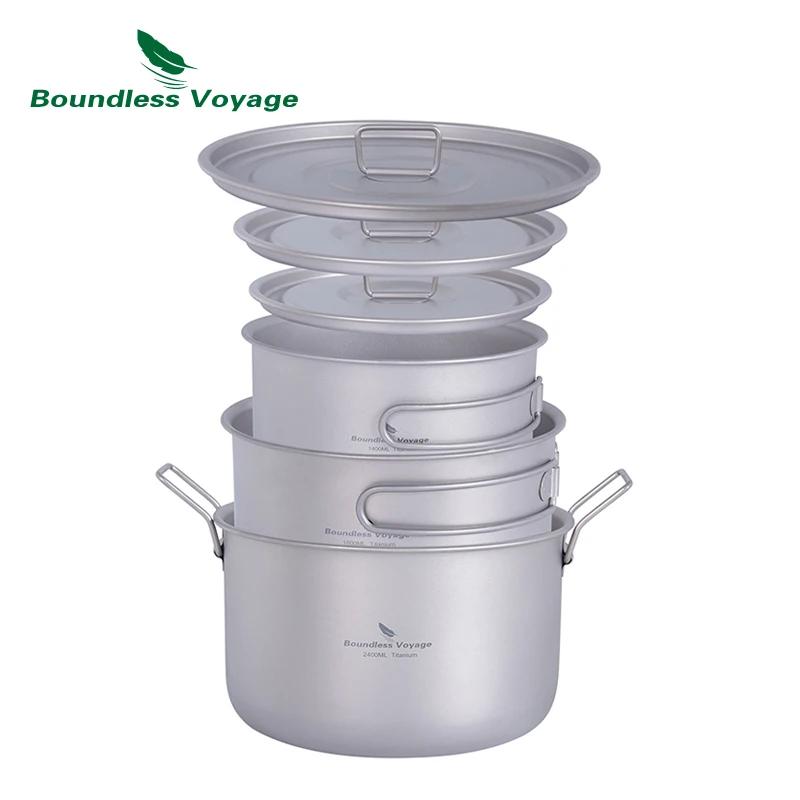 Pot en titane Voyage sans limites 1,2 l 1,8 l 2,4 l, ensemble de cuisine de Camping, Pot de sac à do
