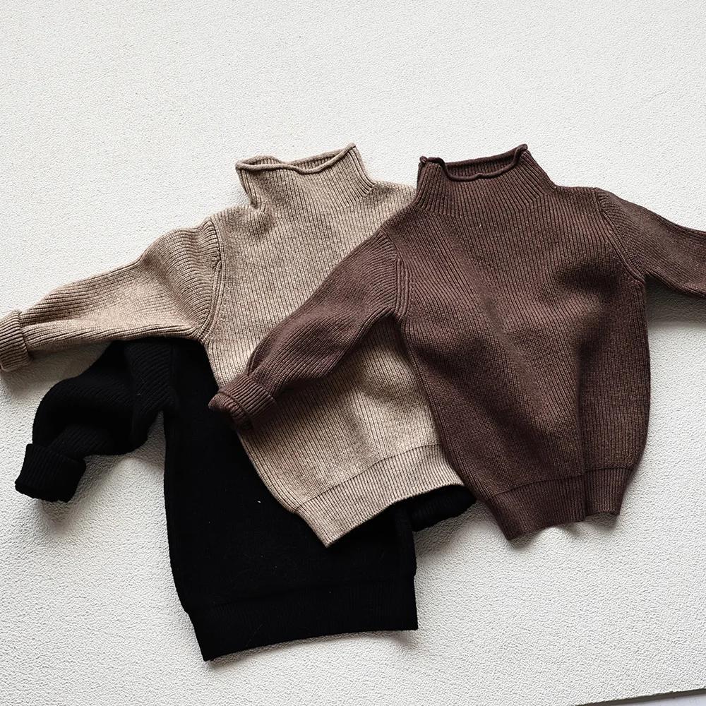 MILANCEL Pulls pour enfants, nouveau printemps-automne, col roulé, pull pour garçons, tricot pour ga