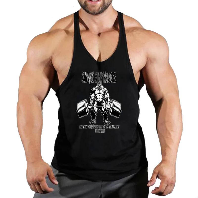 Gilet de fitness en coton pour hommes, ample, sans manches, motif imprimé cool, sport et loisirs, co