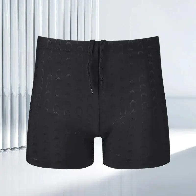 Maillot de bain homme professionnel noir grande taille séchage rapide tissu bionique